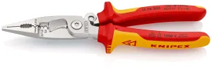 13 96 200 KNIPEX Pliers for Electrical Installation insulated with multi-component grips, VDE-tested chrome plated 200 mm