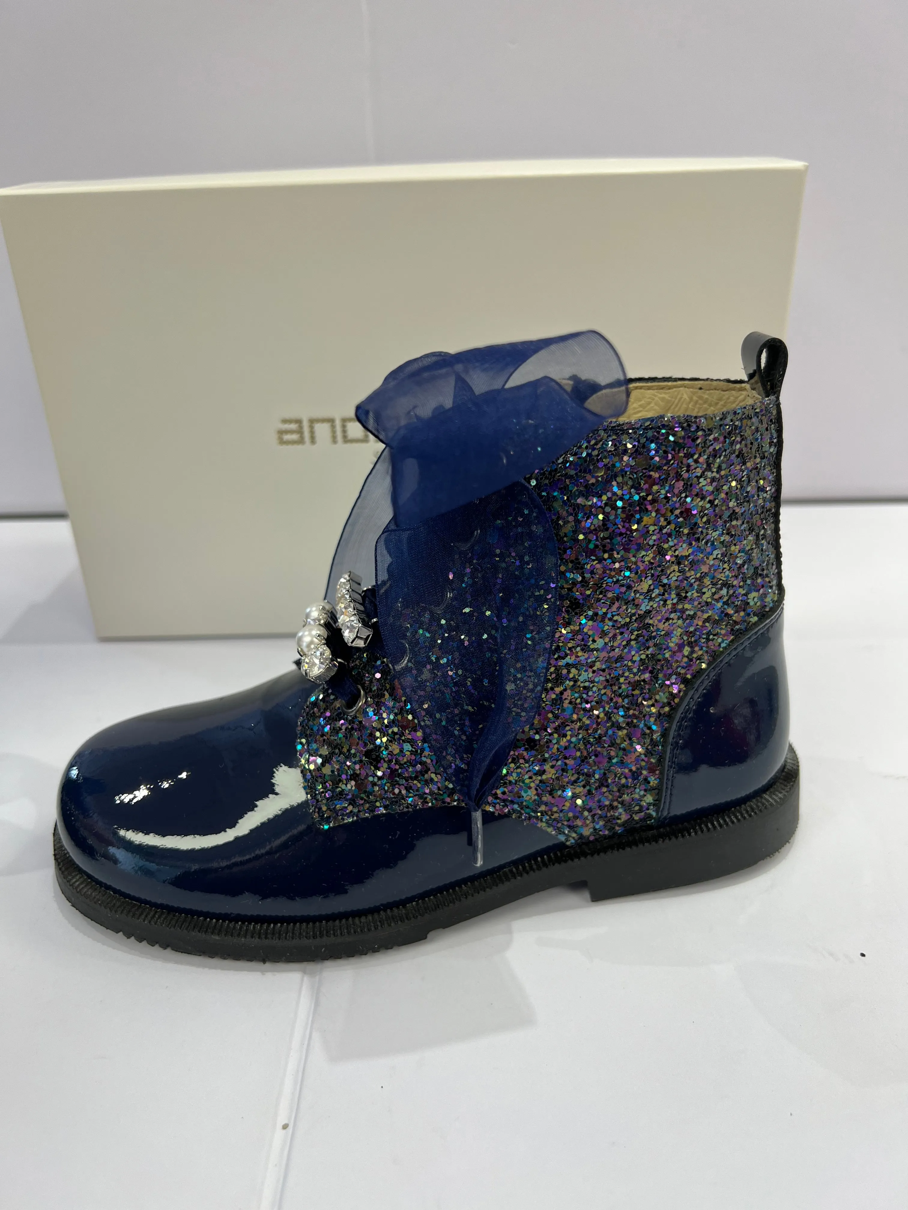 202966 Navy Pearl and Diamond Boot Andanines