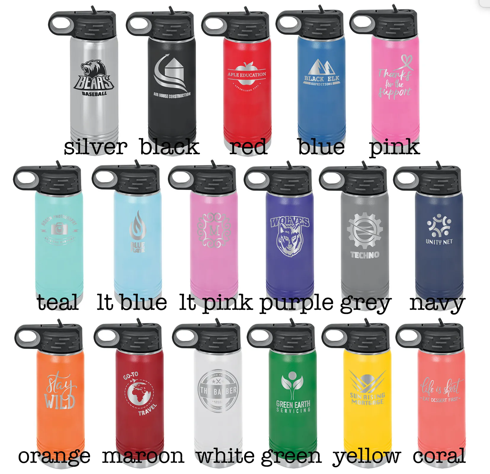 20oz Double Wall Insulated Personalized Waterbottle