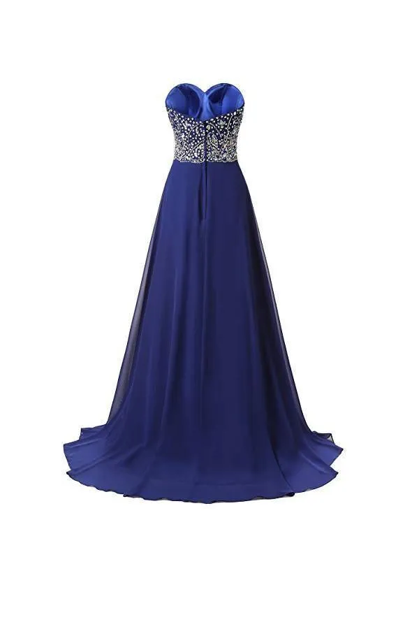 A Line Prom Dresses Chiffon Sweetheart Evening Dresses PG264