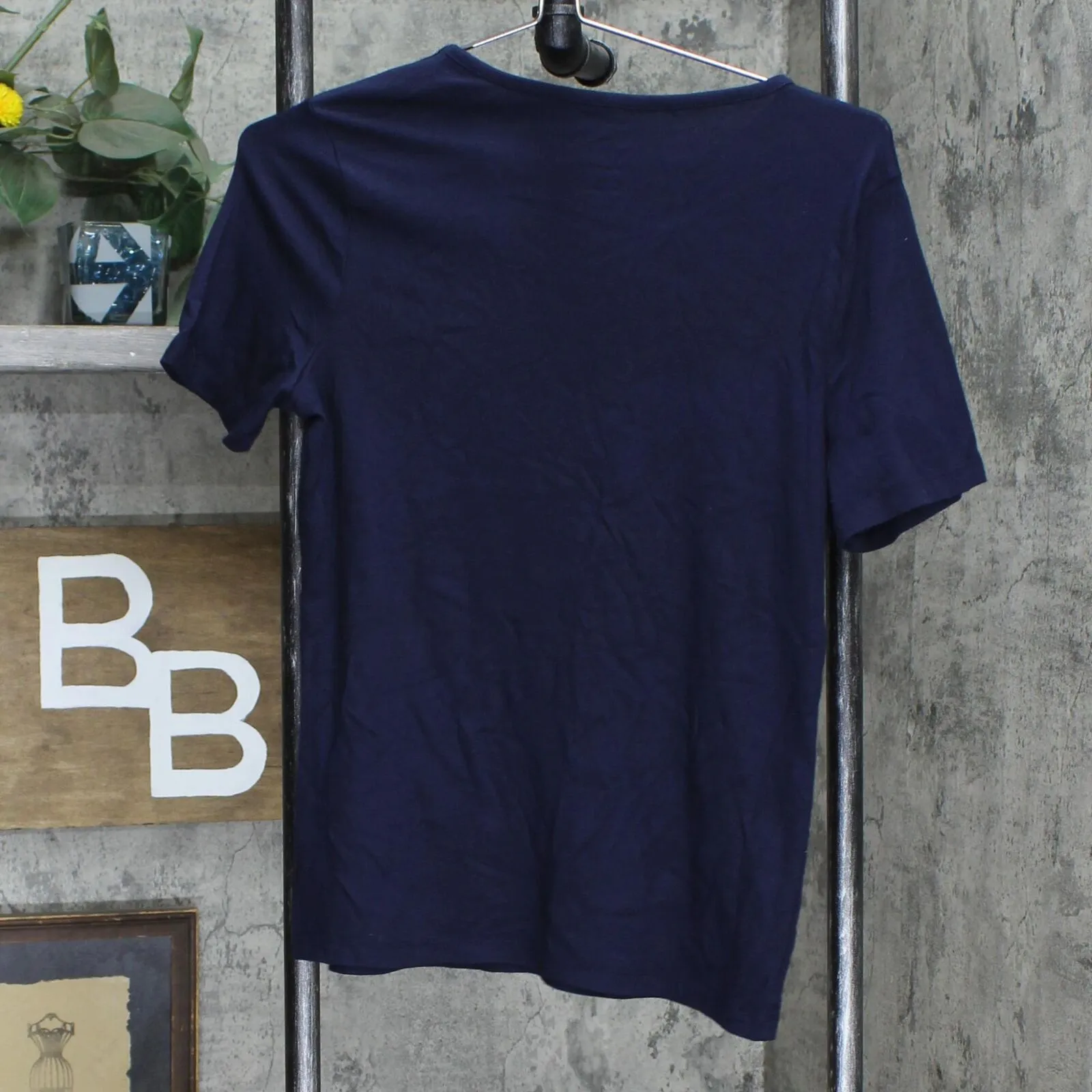 A New Day Women's Slim Fit Short Sleeve Crewneck Fitted T-Shirt Navy Blue M