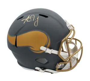 Aaron Jones Signed Minnesota Vikings Speed Full Size Slate NFL Helmet