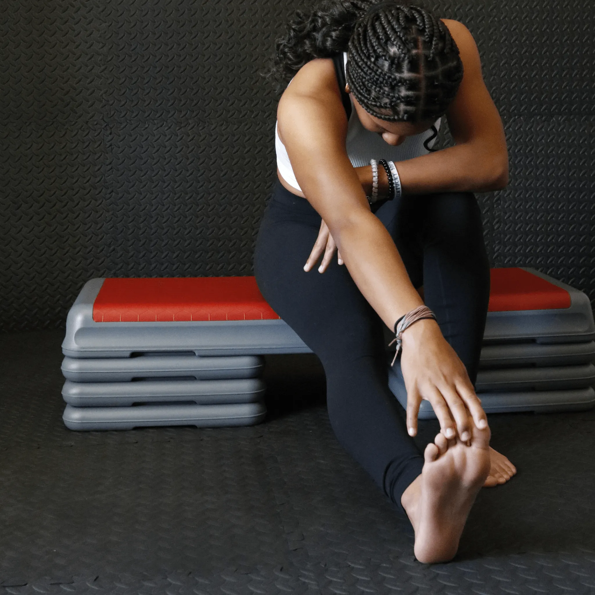 Aerobic Exercise Step Platforms with 6 Adjustable Locking Risers