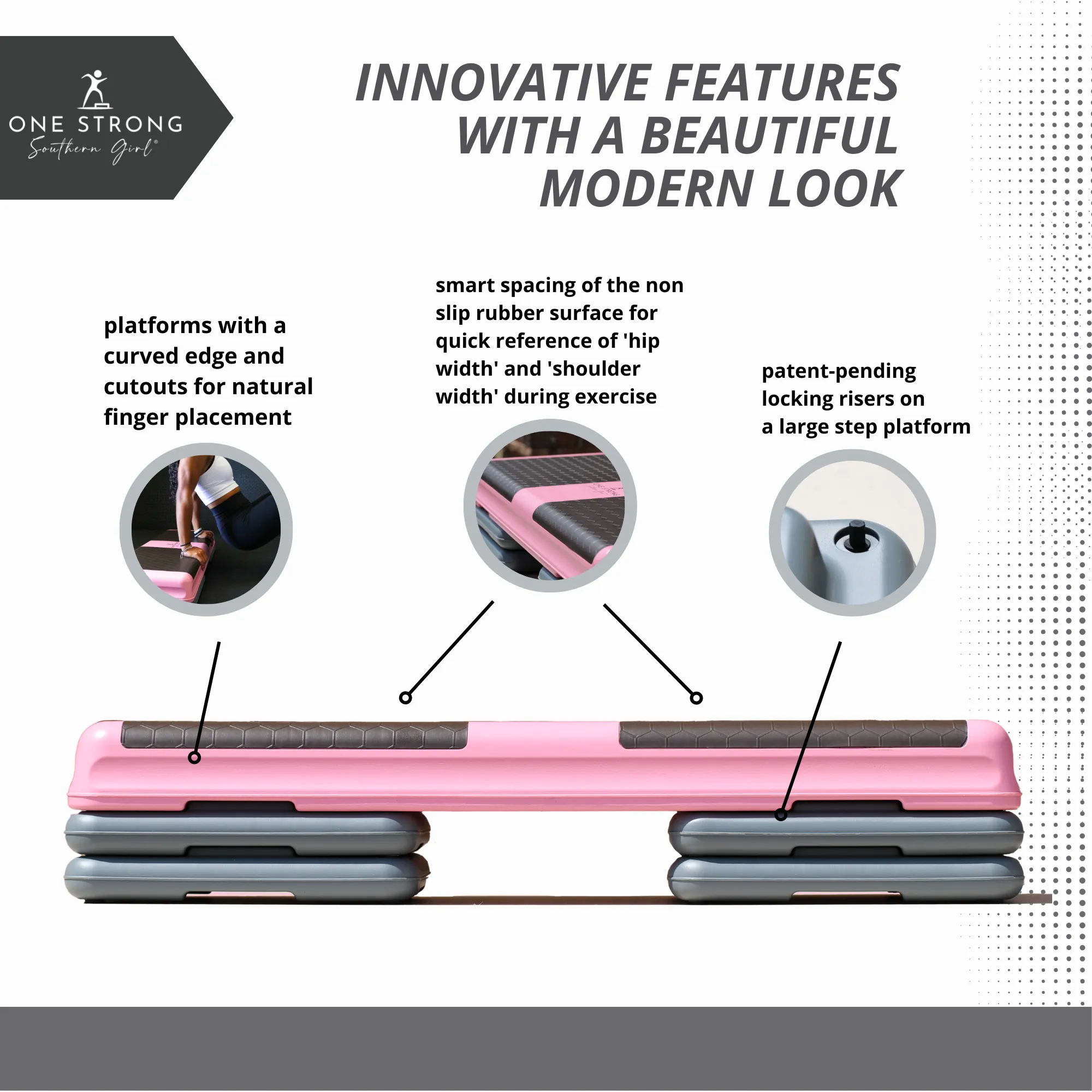 Aerobic Exercise Step Platforms with 6 Adjustable Locking Risers