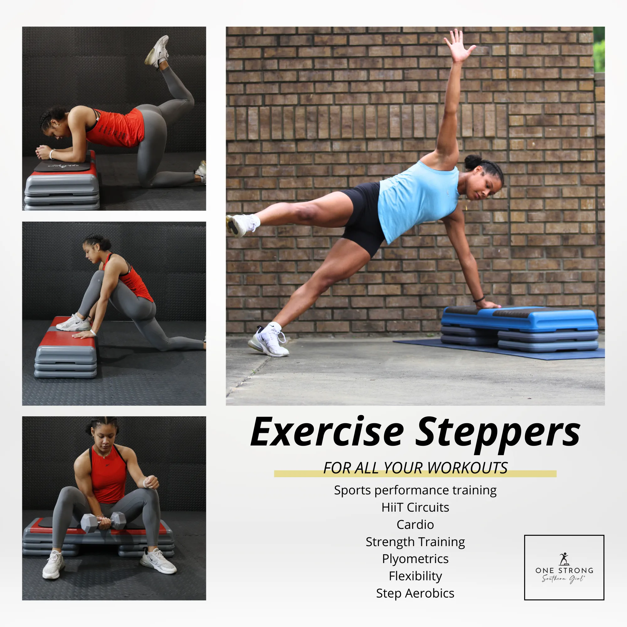 Aerobic Exercise Step Platforms with 6 Adjustable Locking Risers
