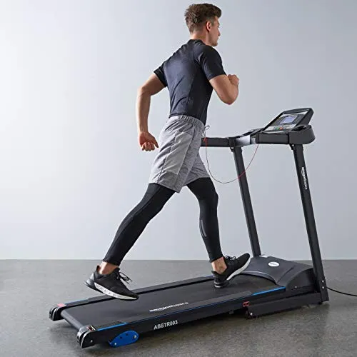 AmazonBasics DC Motorized Black Treadmill with 3 Level Manual Incline, 1.5 HP Continuous and 3.0 Peak Power, Max Speed 14 kmph, Max Weight 110 Kg
