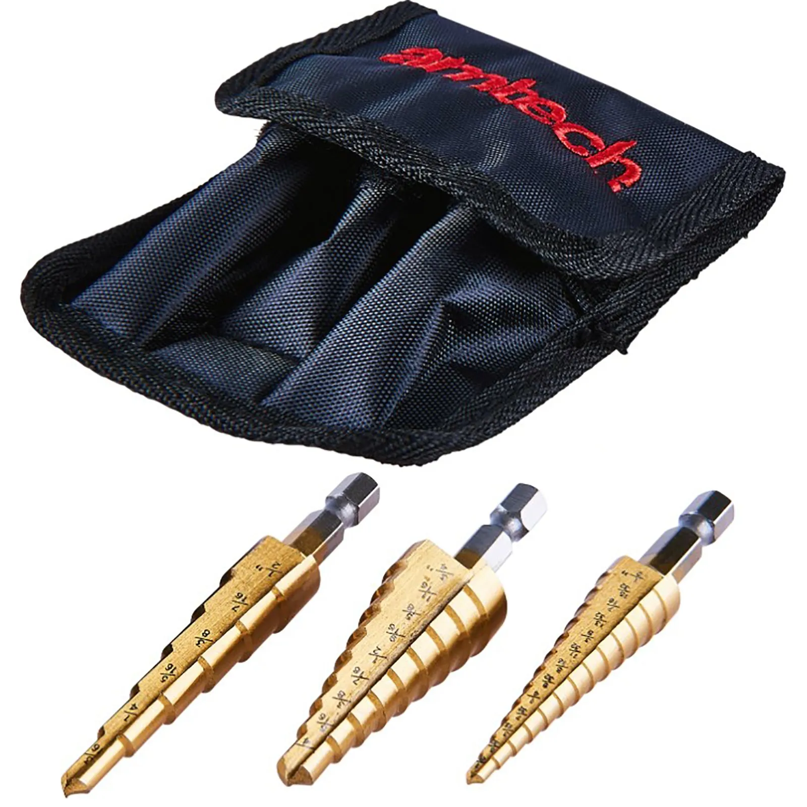 Amtech 3 Piece Imperial HSS Step Drill Bit Set