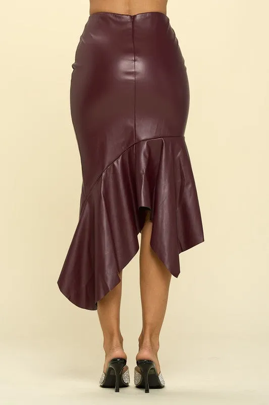 Ariel - Solid Midi Skirt Curve Hugging  High Waist