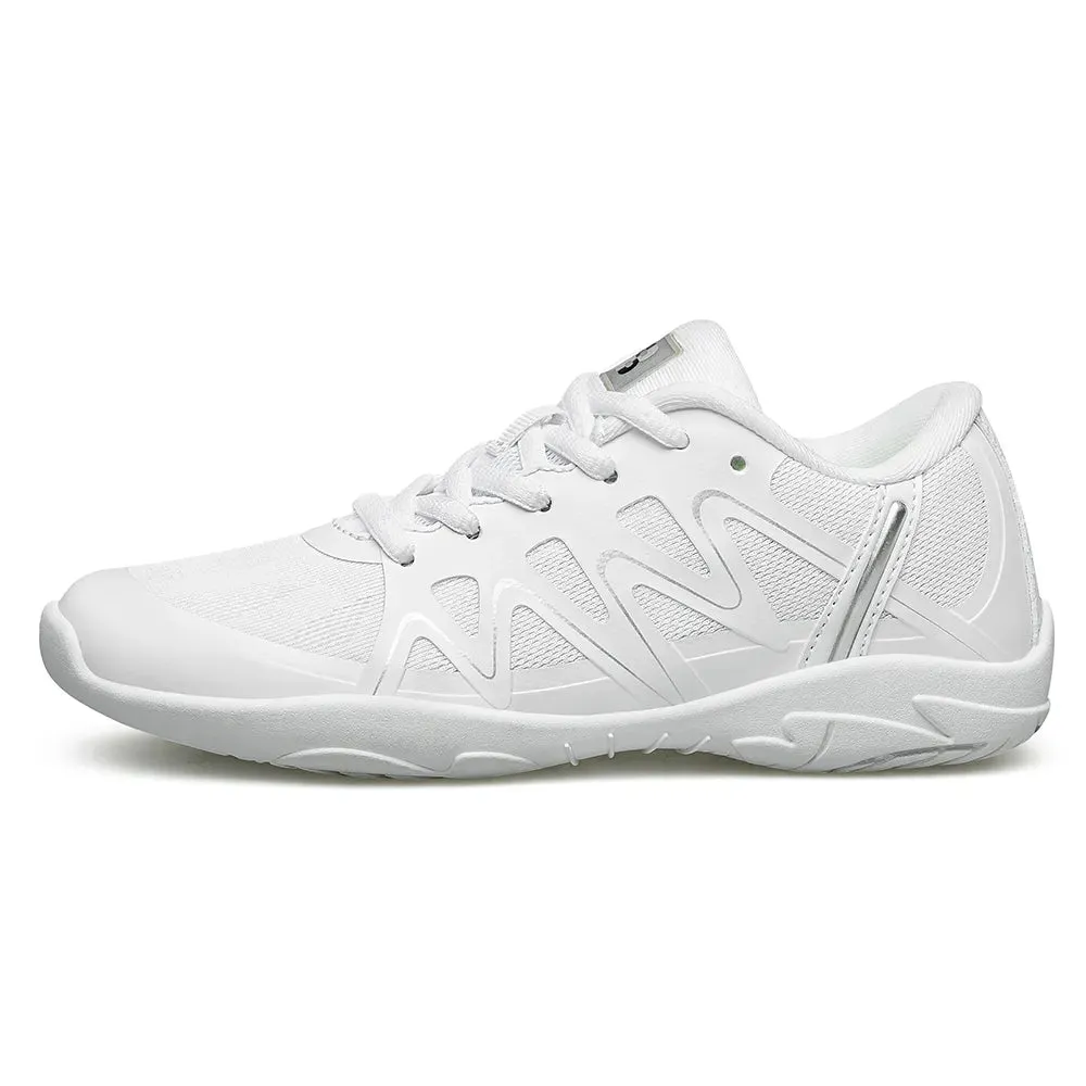 BAXINIER Girls White Cheerleading Shoes Lightweight Youth Cheer Competition Sneakers kids Breathable Training Dance Tennis Shoes