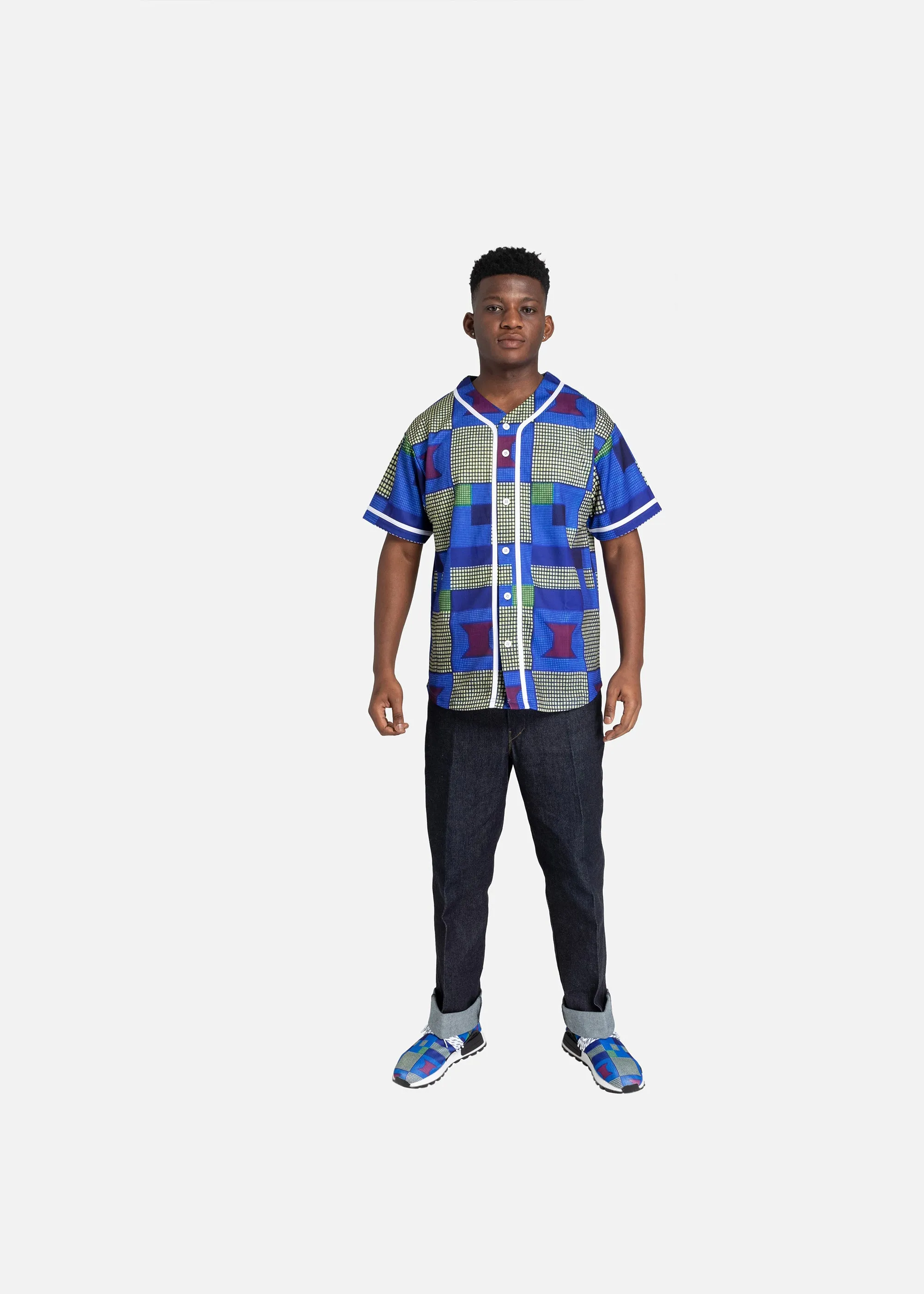 Biyi African Print Baseball Jersey