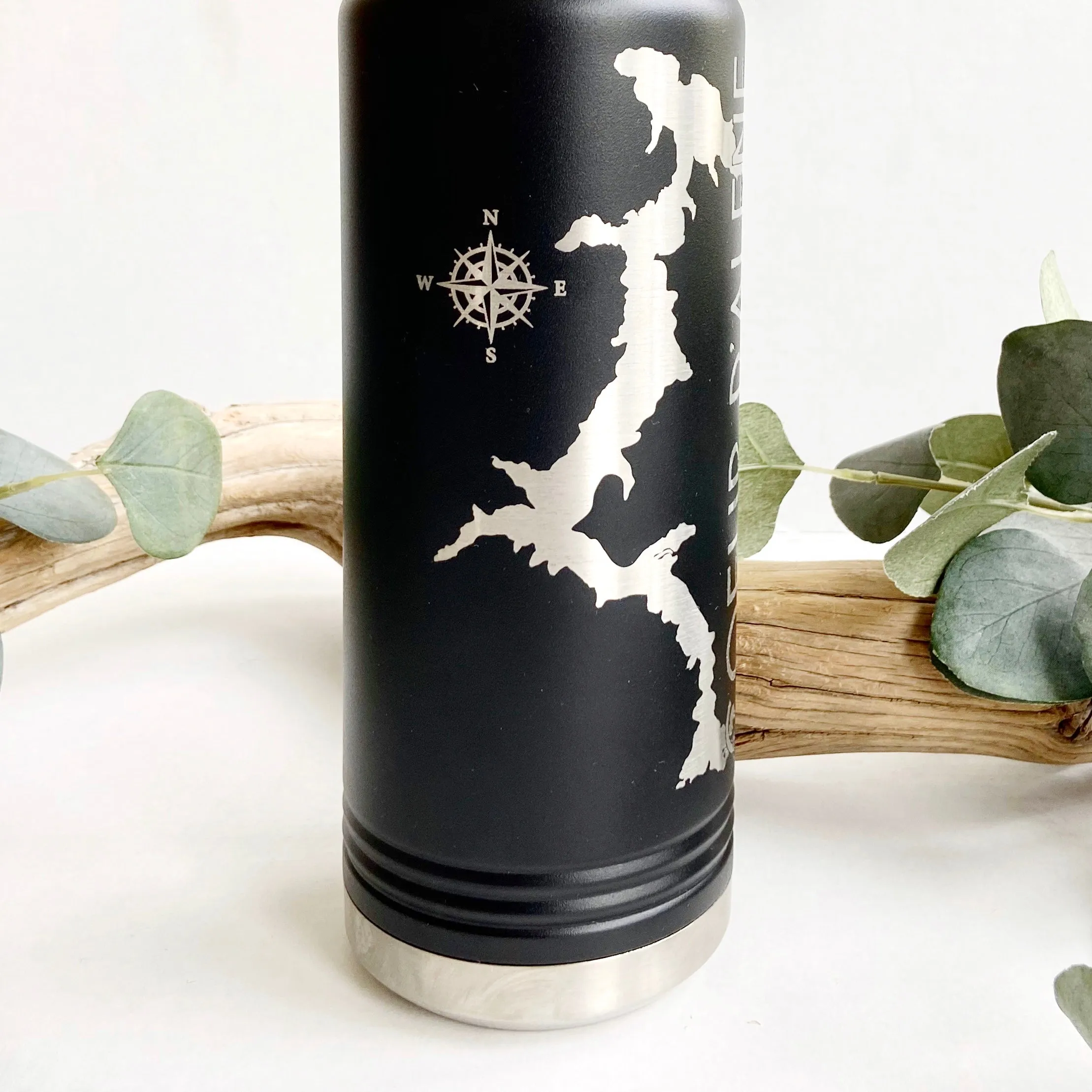 Black and Silver Coeur D’Alene 32oz Double Wall Insulated Idaho Waterbottle - RTS