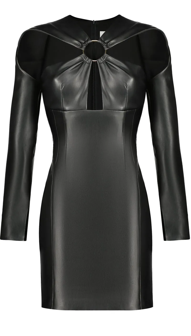 Black Vegan Leather  Dress