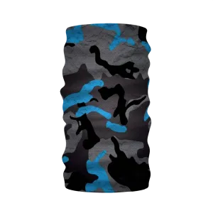 Blue Black Gray Camouflage Textured Neck Warmer Morf Scarf