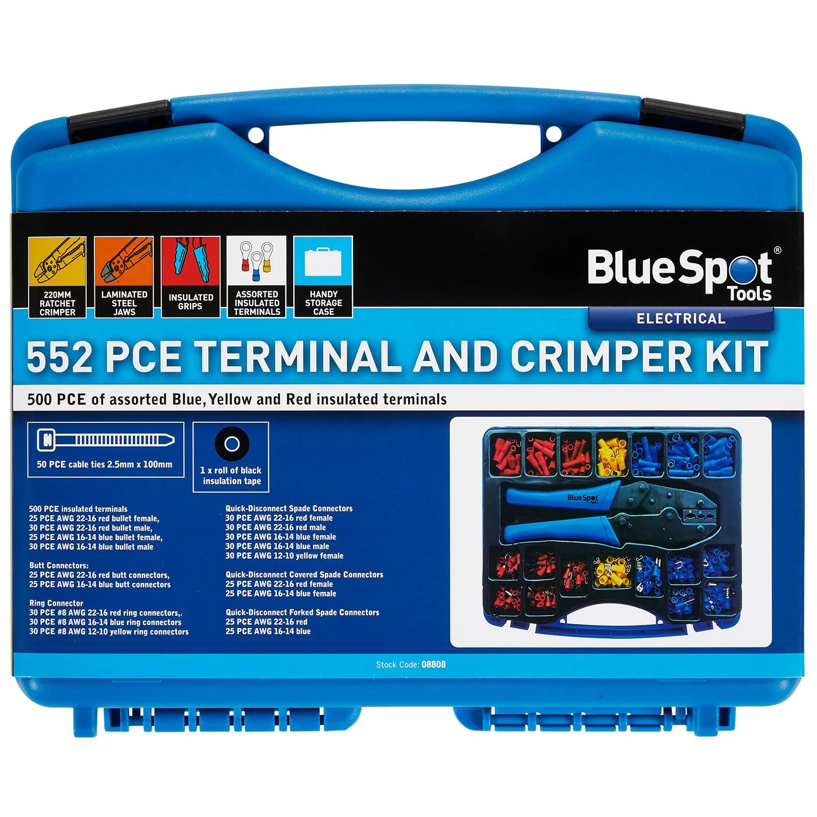 BlueSpot Terminal And Crimper Kit 552 Piece