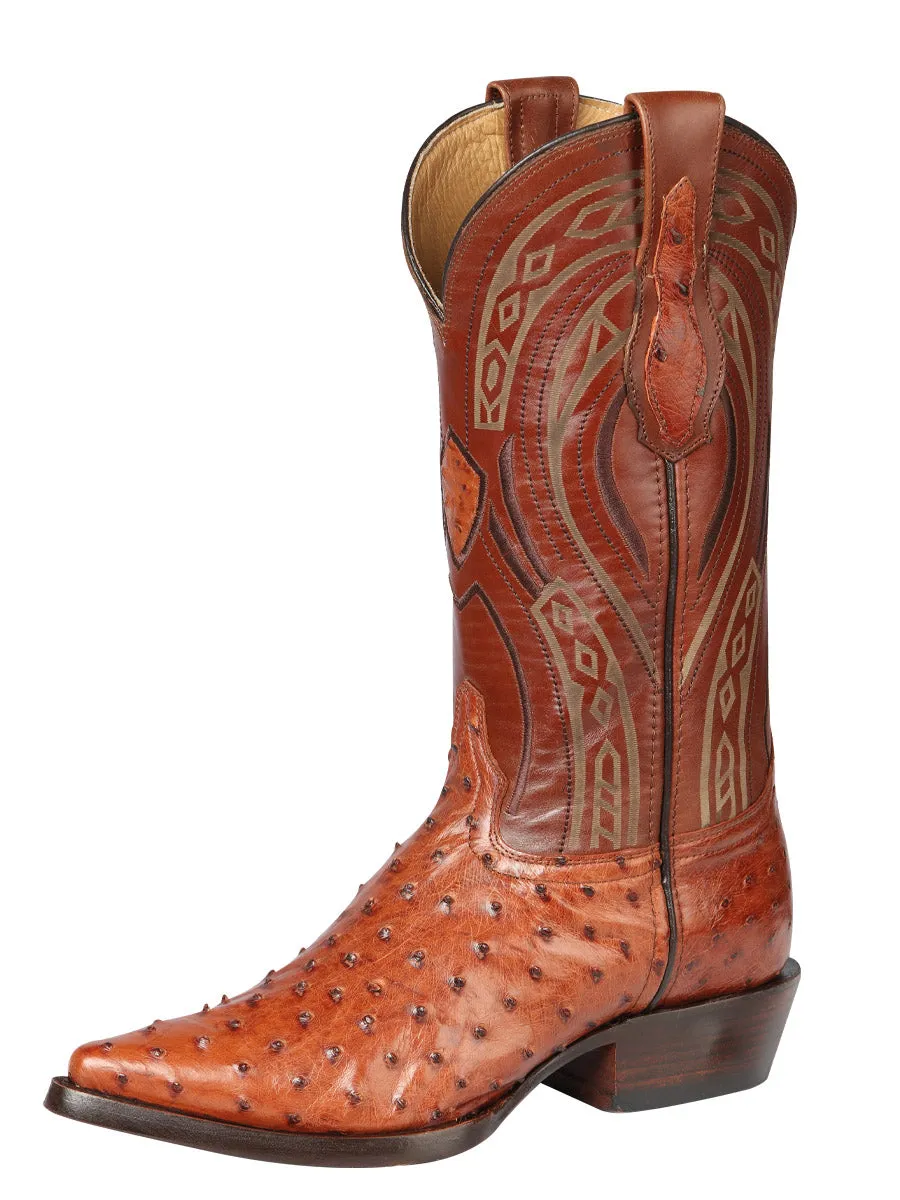 Botas Vaqueras Exoticas de Avestruz Original para Hombre 'Centenario' - ID: 170609