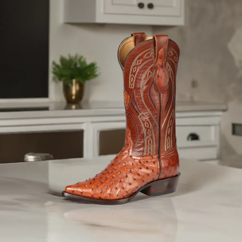 Botas Vaqueras Exoticas de Avestruz Original para Hombre 'Centenario' - ID: 170609