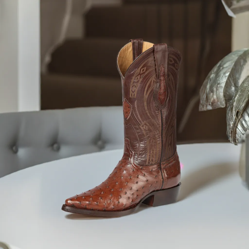 Botas Vaqueras Exoticas de Avestruz Original para Hombre 'Centenario' - ID: 170610