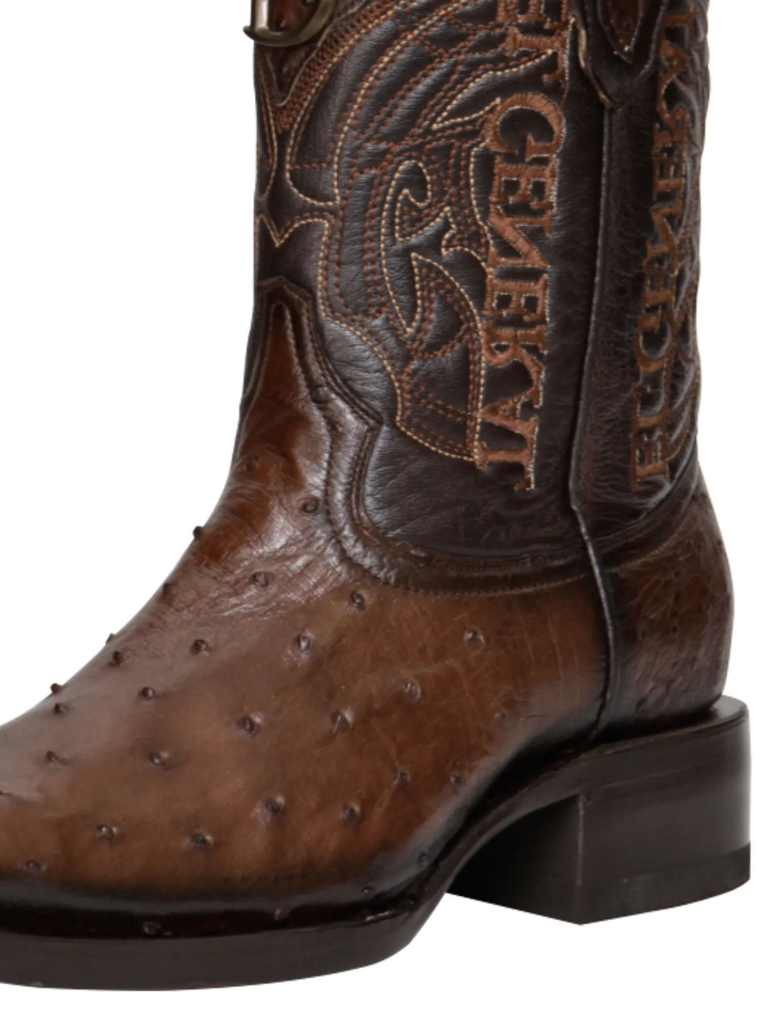 Botas Vaqueras Exoticas de Avestruz Original para Hombre 'El General' - ID: 45076