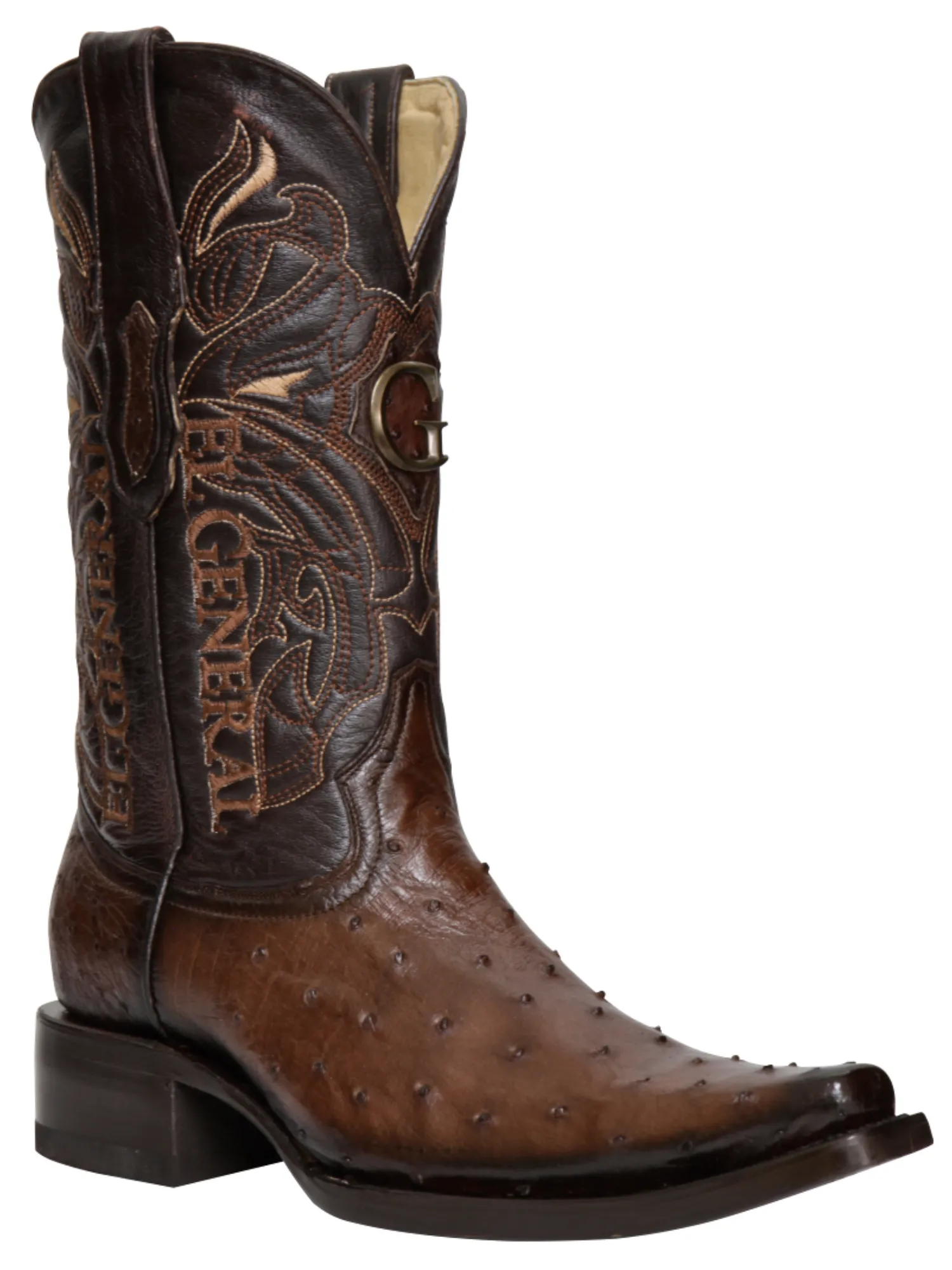 Botas Vaqueras Exoticas de Avestruz Original para Hombre 'El General' - ID: 45076