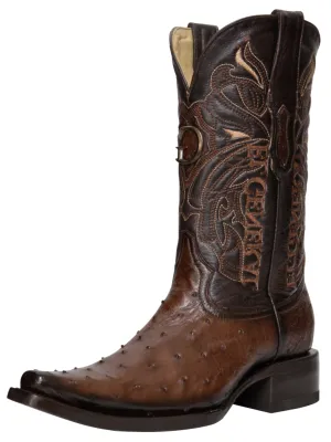 Botas Vaqueras Exoticas de Avestruz Original para Hombre 'El General' - ID: 45076