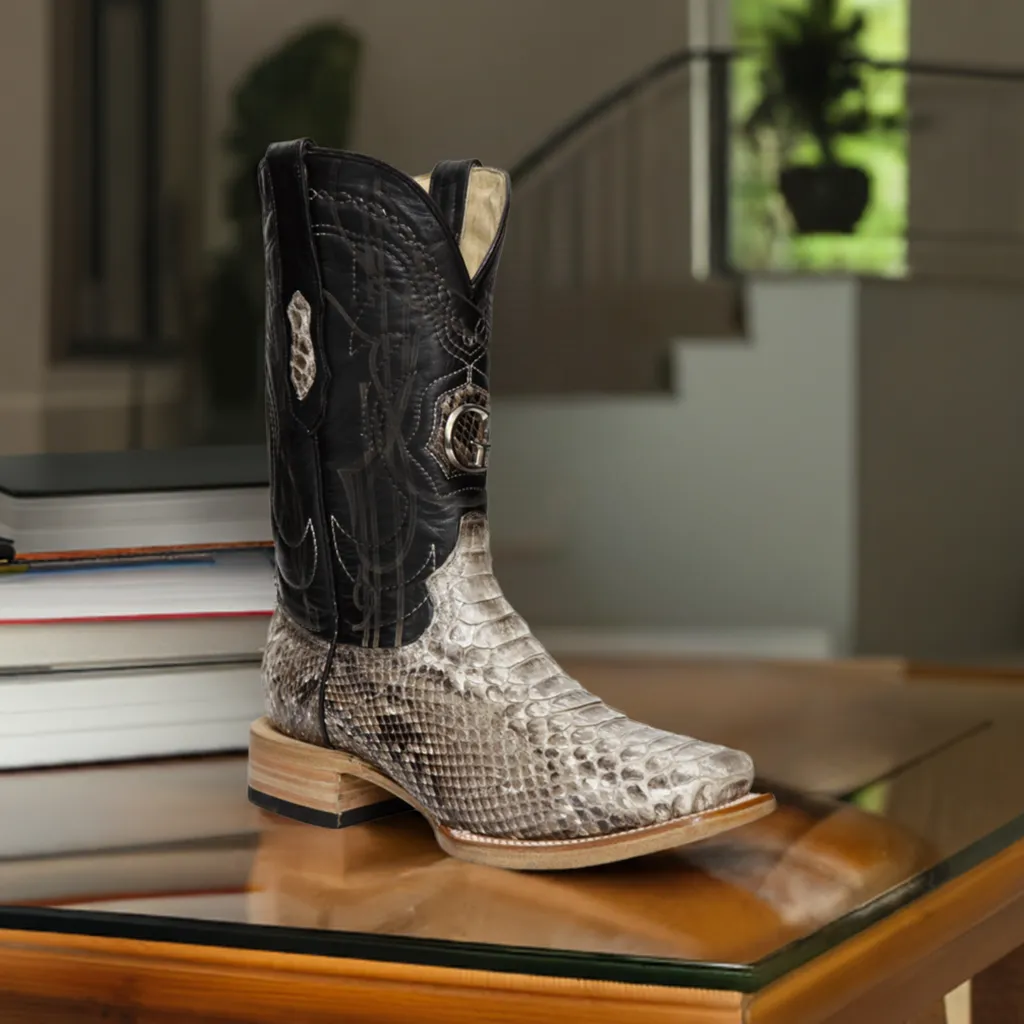 Botas Vaqueras Exoticas de Python Original para Hombre 'El General' - ID: 45090