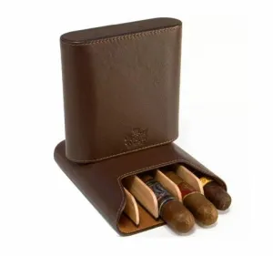 Brizard and Co. The "Show Band" 5 Cigar Case - Sunrise Coffee and Macassar Ebony