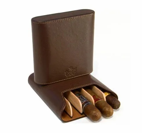 Brizard and Co. The "Show Band" 5 Cigar Case - Sunrise Coffee and Macassar Ebony