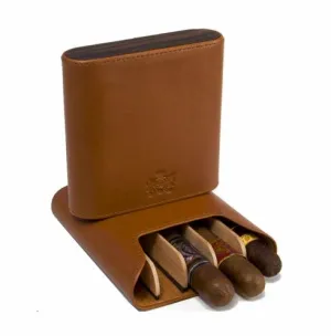 Brizard and Co. The "Show Band" 5 Cigar Case - Sunrise Tan and Macassar Ebony
