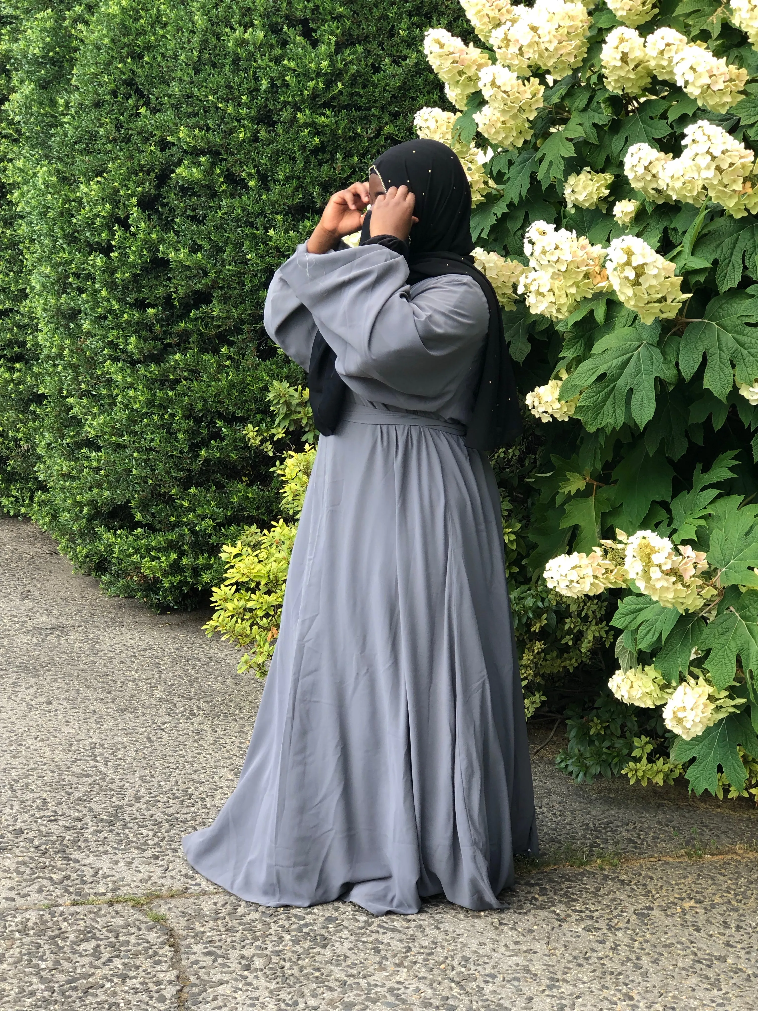 Classic  Dark Grey Abaya Dress