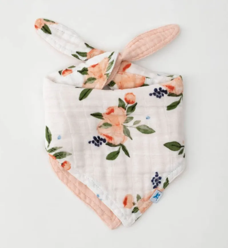 Cotton Muslin Reversible Bib- Watercolor Roses
