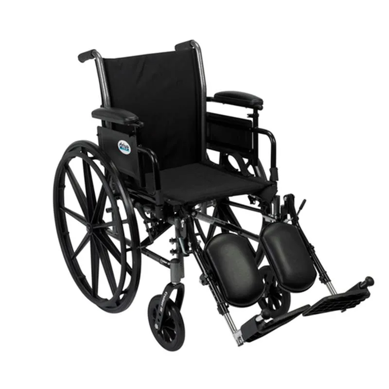 Cruiser III Light Weight Wheelchair with Flip Back Removable Arms, Adjustable Height Desk Arms, Elevating Leg Rests, 18" - 1 Each