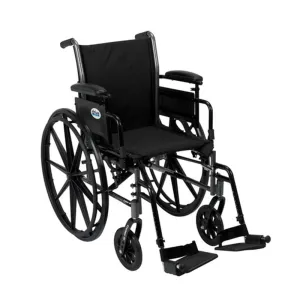 Cruiser III Light Weight Wheelchair with Flip Back Removable Arms, Adjustable Height Desk Arms, Swing away Footrests, 18" - 1 Each