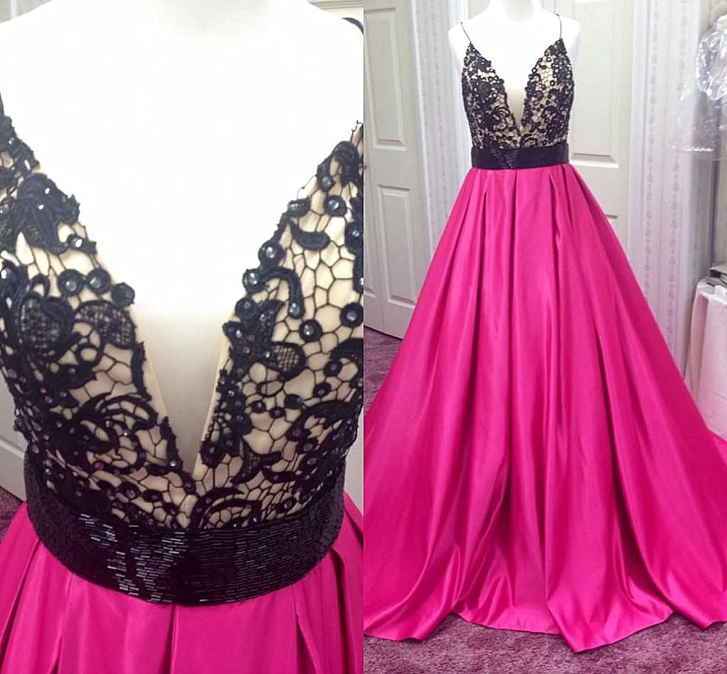 Deep V Neck Prom Dresses Evening Dresses