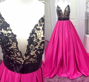 Deep V Neck Prom Dresses Evening Dresses