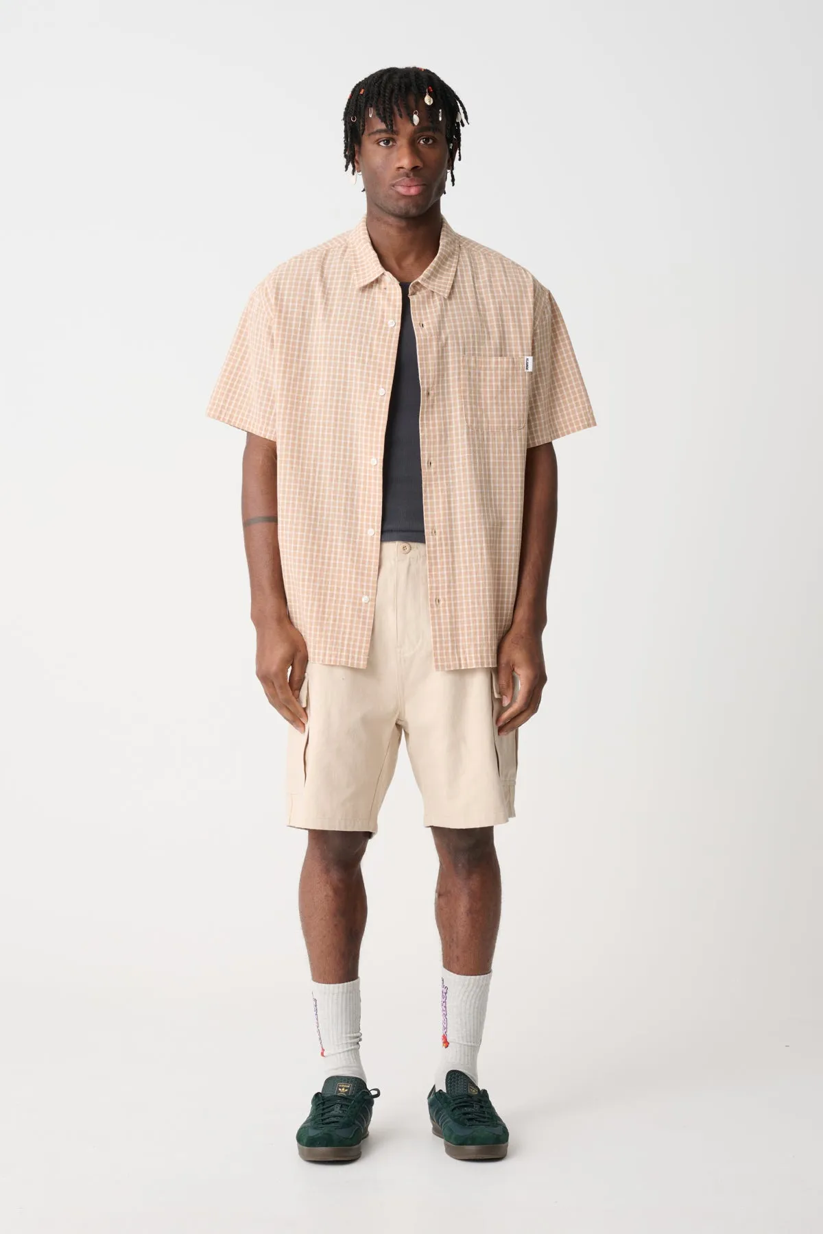 FLIP CHECK SHIRT - TAN CHECK