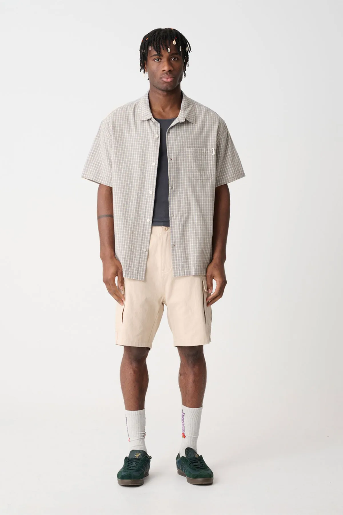 Flip Check SS Shirt - Slate Check