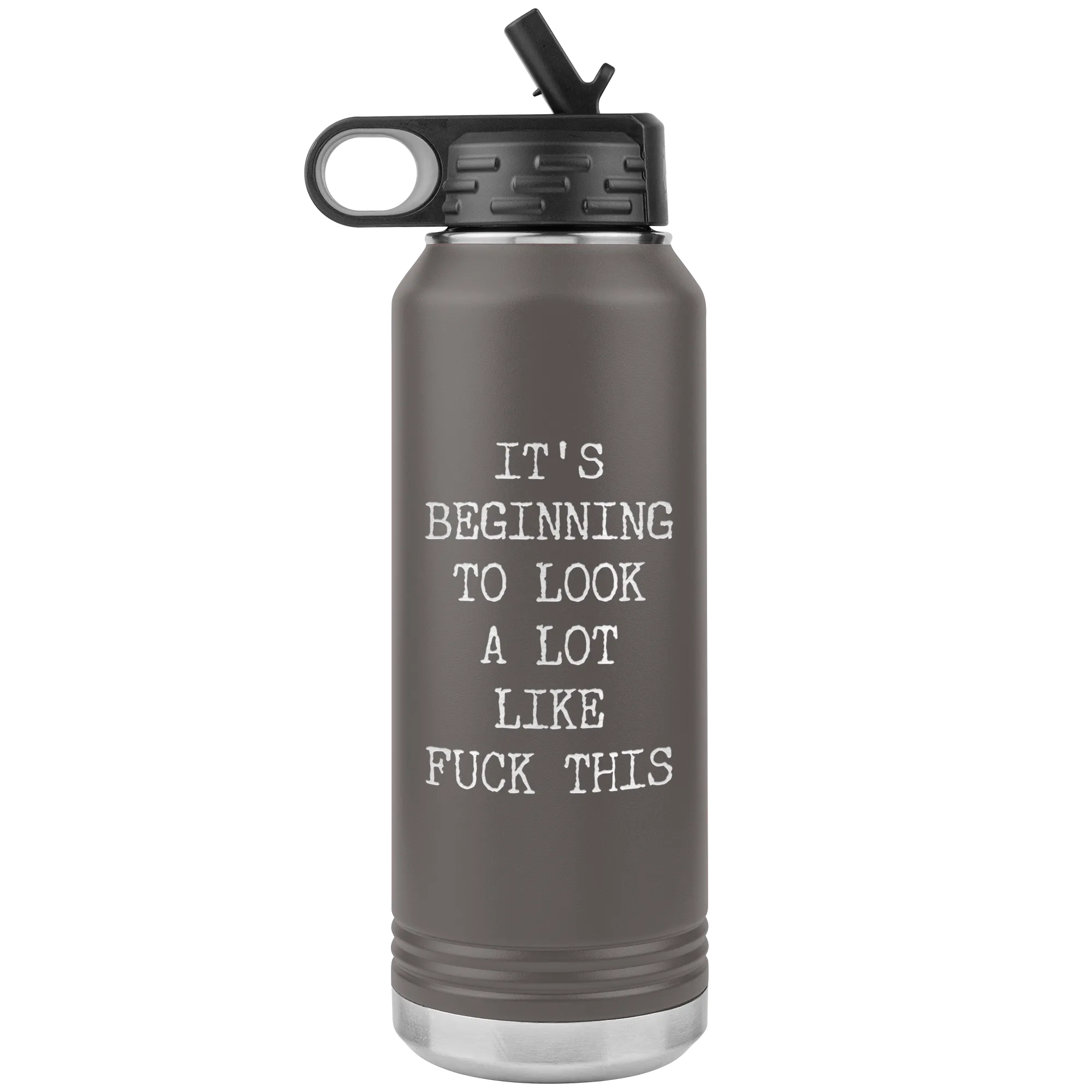 Funny Christmas Gag Gift Rude Offensive Profanity It's Beginning to Look Lot Like Fuck This Coworker Exchange Naughty Mature Insulated Water Bottle 32oz BPA Free