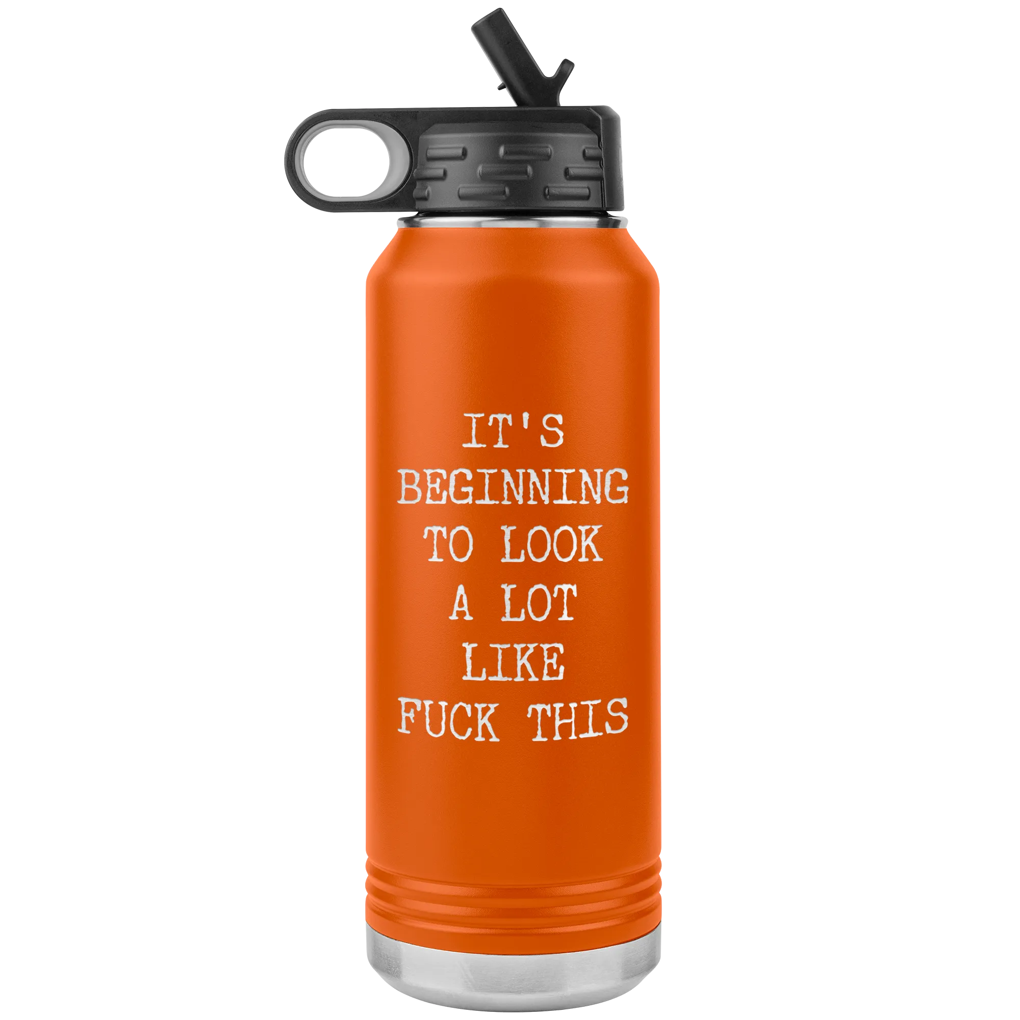 Funny Christmas Gag Gift Rude Offensive Profanity It's Beginning to Look Lot Like Fuck This Coworker Exchange Naughty Mature Insulated Water Bottle 32oz BPA Free