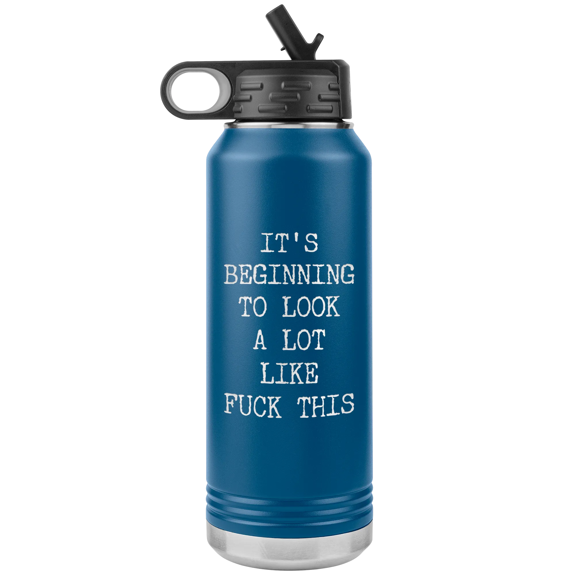 Funny Christmas Gag Gift Rude Offensive Profanity It's Beginning to Look Lot Like Fuck This Coworker Exchange Naughty Mature Insulated Water Bottle 32oz BPA Free