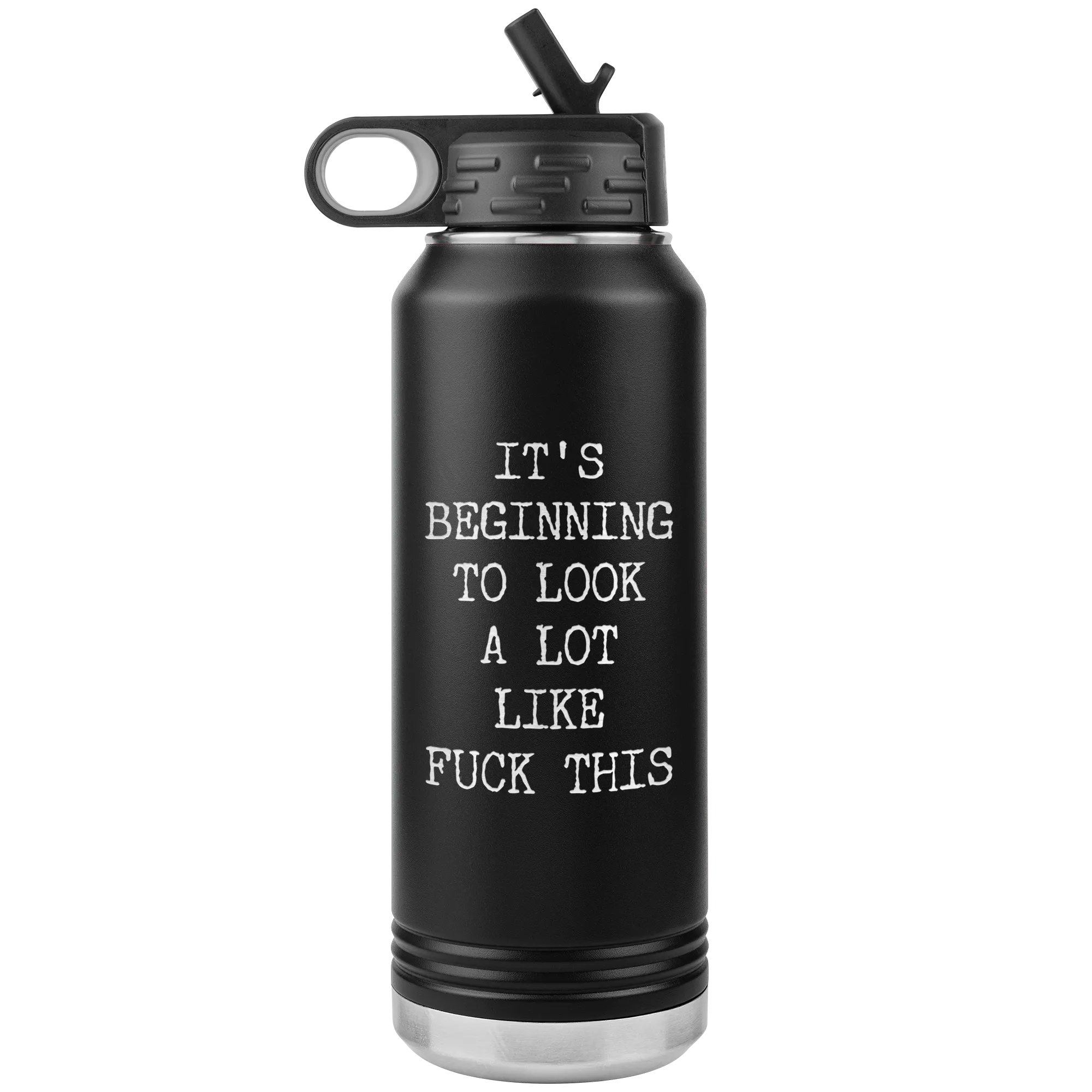 Funny Christmas Gag Gift Rude Offensive Profanity It's Beginning to Look Lot Like Fuck This Coworker Exchange Naughty Mature Insulated Water Bottle 32oz BPA Free