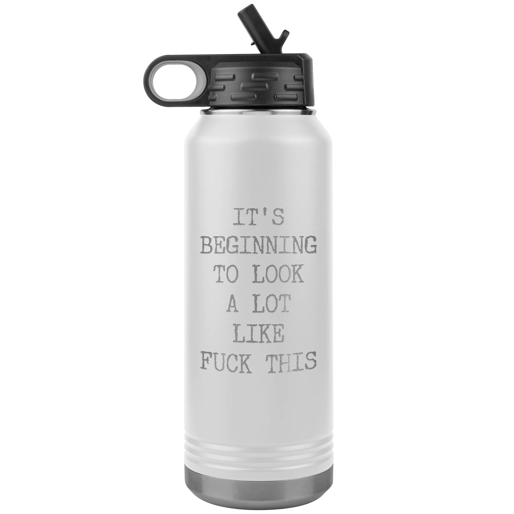 Funny Christmas Gag Gift Rude Offensive Profanity It's Beginning to Look Lot Like Fuck This Coworker Exchange Naughty Mature Insulated Water Bottle 32oz BPA Free