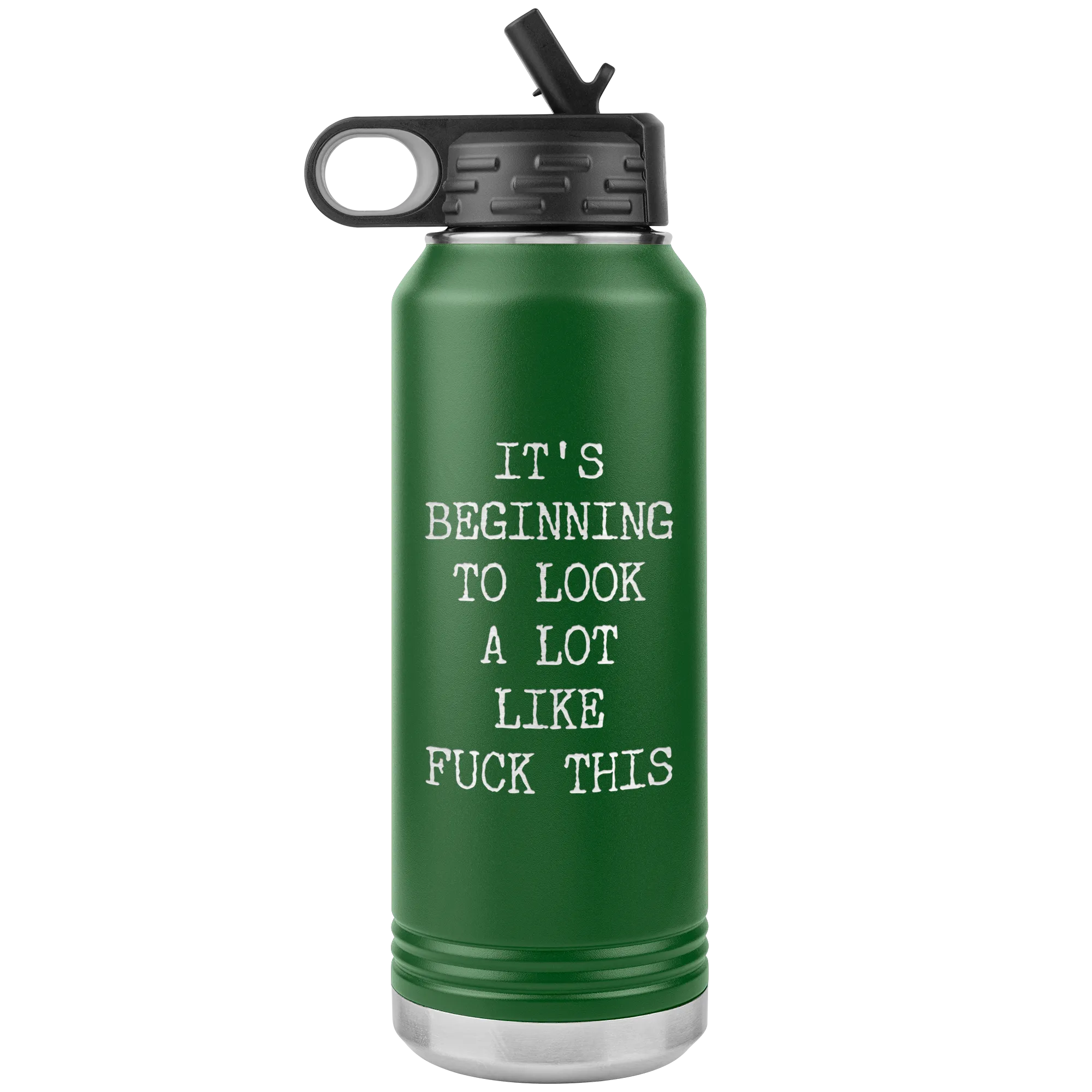 Funny Christmas Gag Gift Rude Offensive Profanity It's Beginning to Look Lot Like Fuck This Coworker Exchange Naughty Mature Insulated Water Bottle 32oz BPA Free