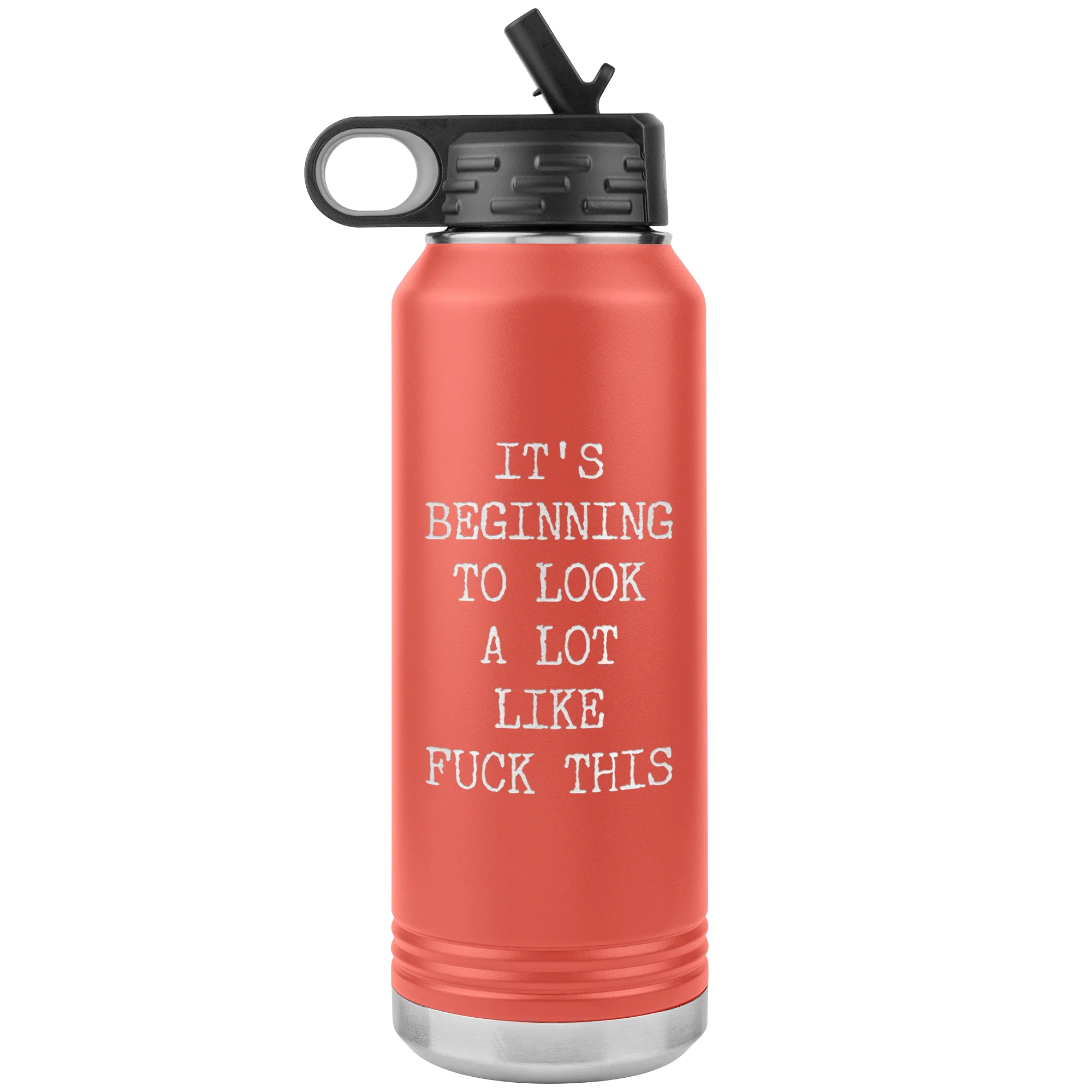 Funny Christmas Gag Gift Rude Offensive Profanity It's Beginning to Look Lot Like Fuck This Coworker Exchange Naughty Mature Insulated Water Bottle 32oz BPA Free