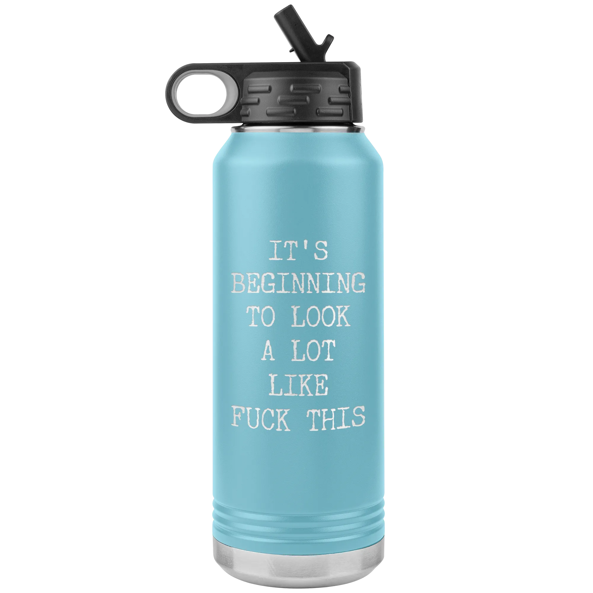 Funny Christmas Gag Gift Rude Offensive Profanity It's Beginning to Look Lot Like Fuck This Coworker Exchange Naughty Mature Insulated Water Bottle 32oz BPA Free