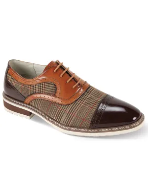 Giovanni Sinclair Cap Toe Dress Shoes - Chocolate Brown & Whiskey