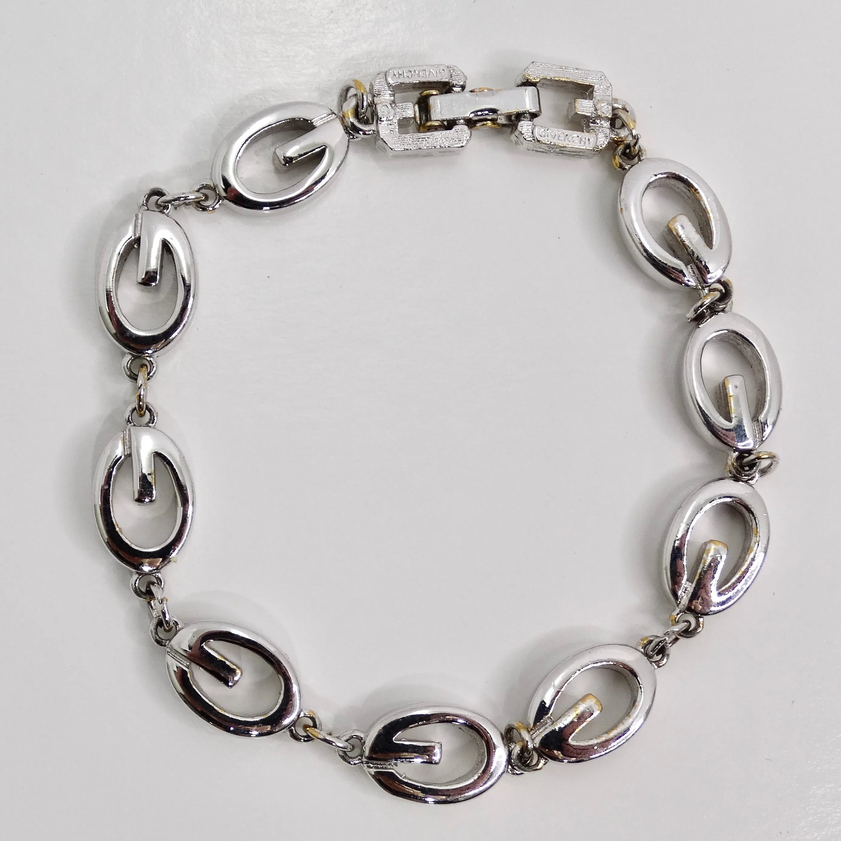 Givenchy 1990s Custom Silver Plated Bracelet