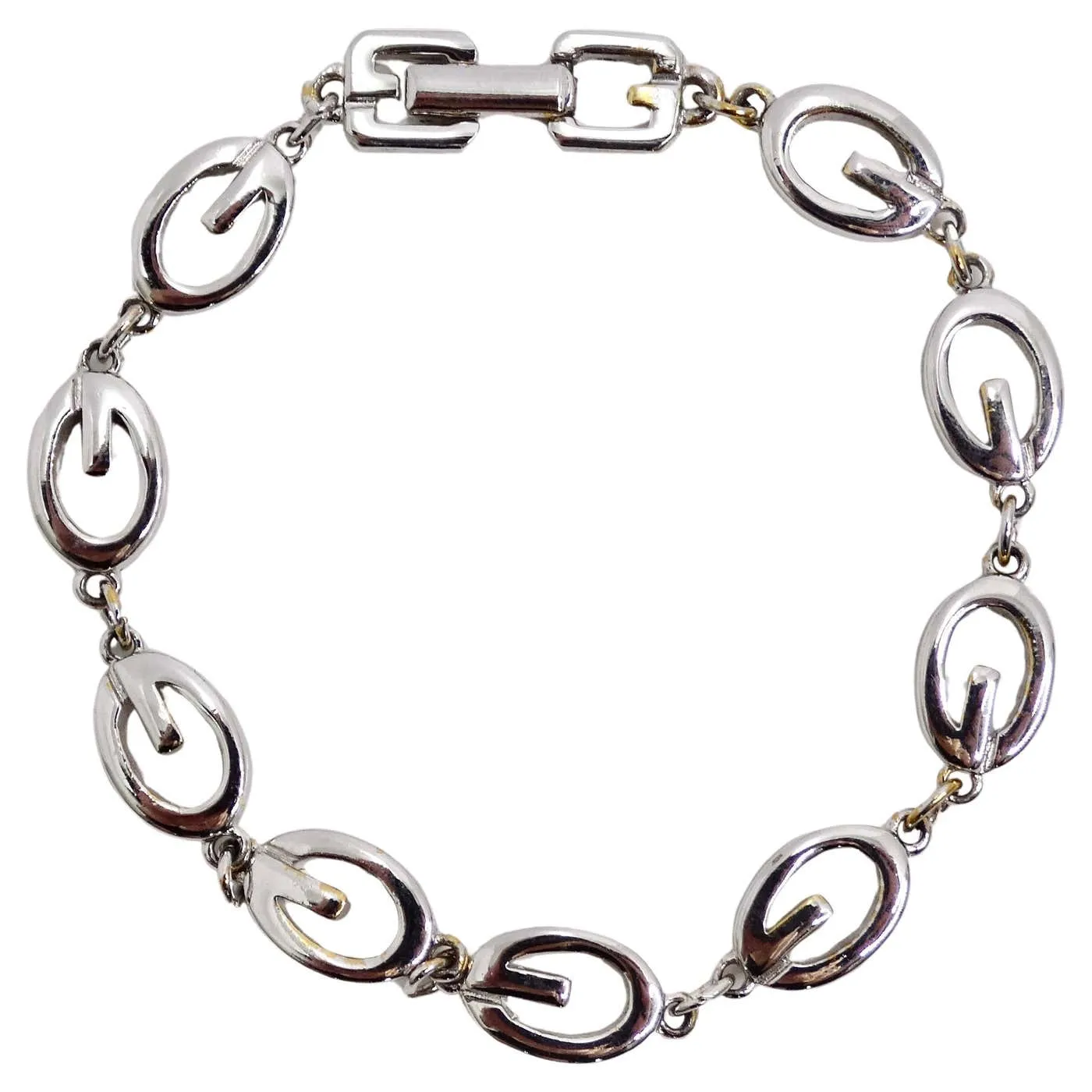Givenchy 1990s Custom Silver Plated Bracelet