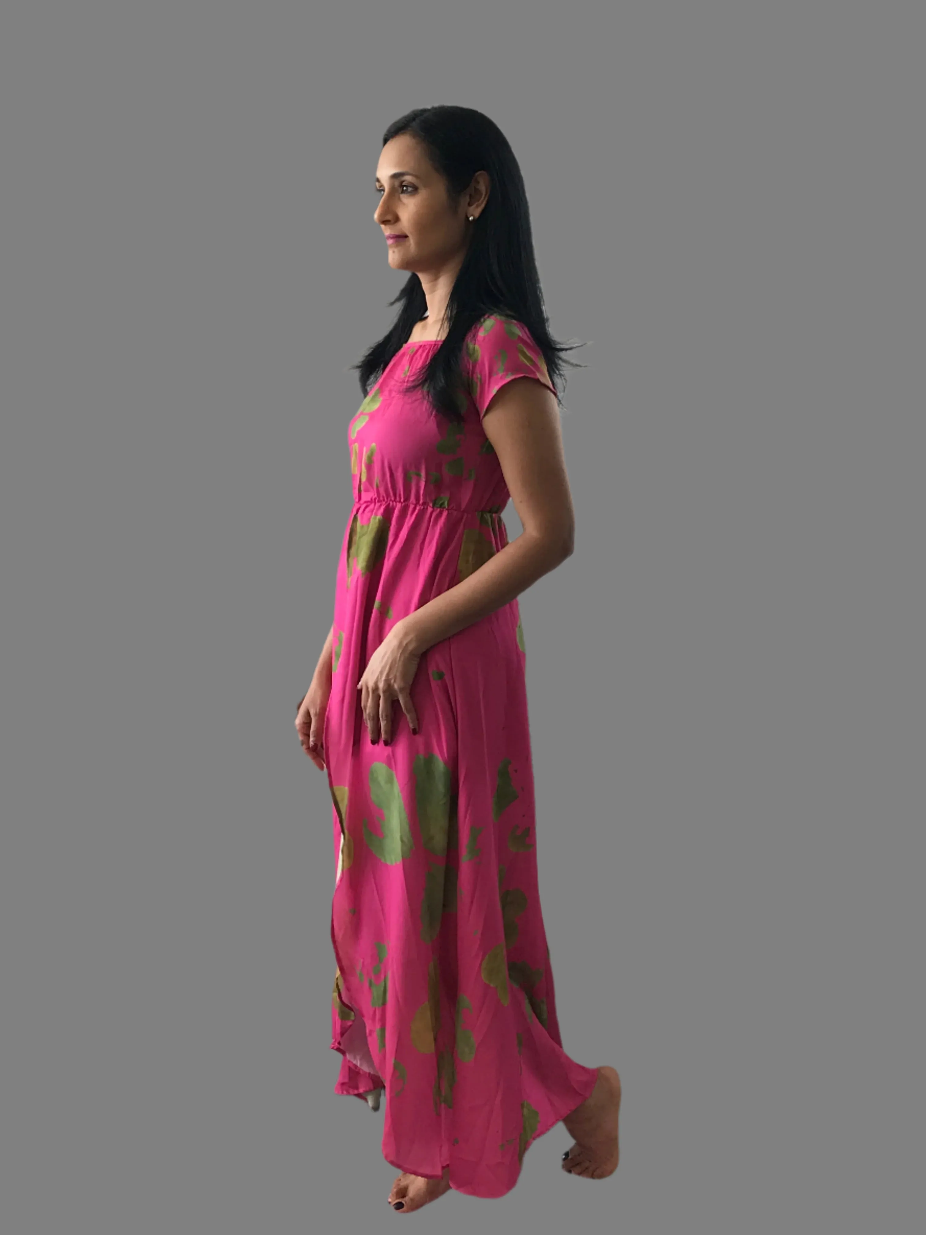 Gold Clover Fuchsia Off-Shoulder Mini With Trail