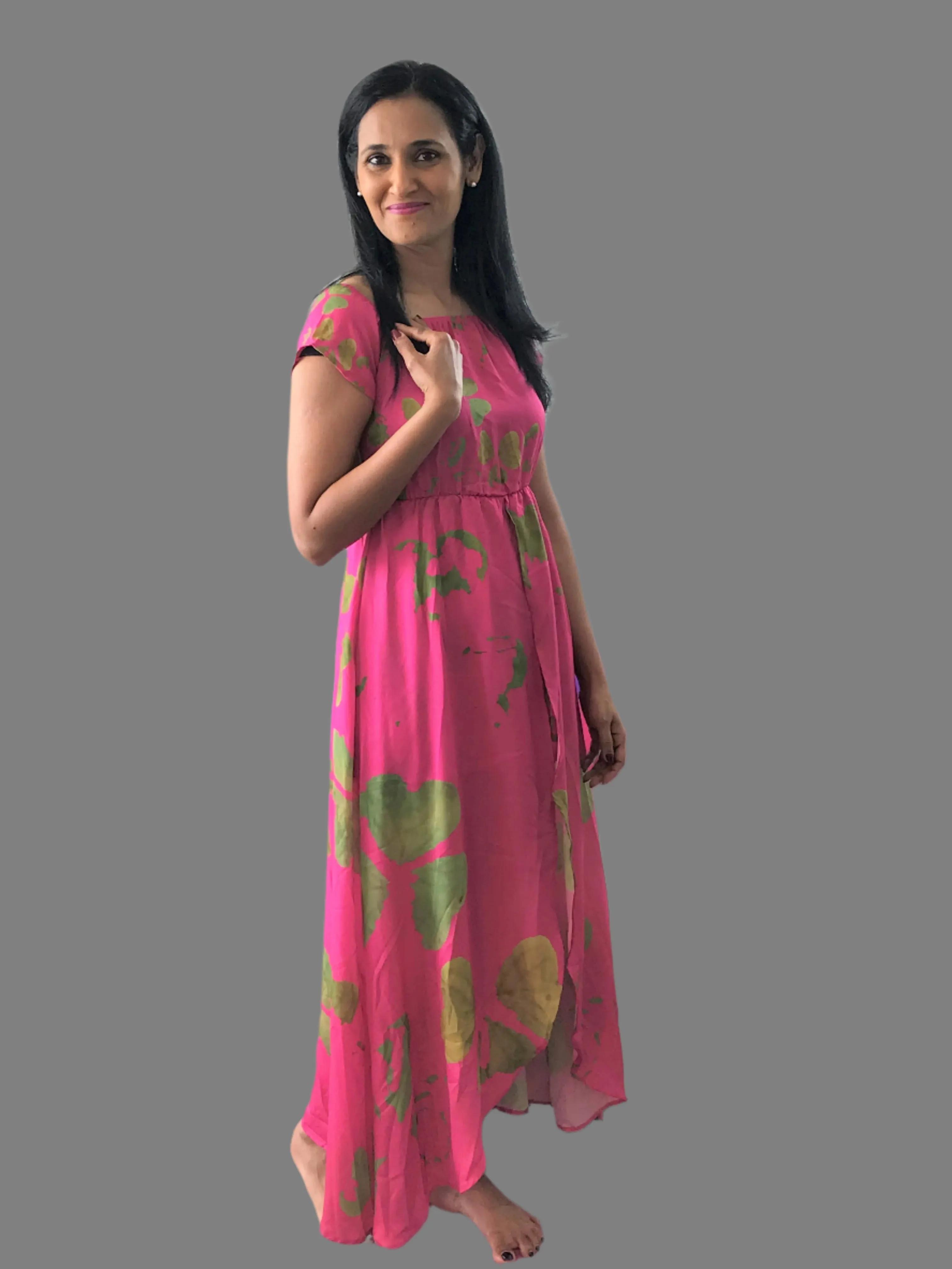 Gold Clover Fuchsia Off-Shoulder Mini With Trail