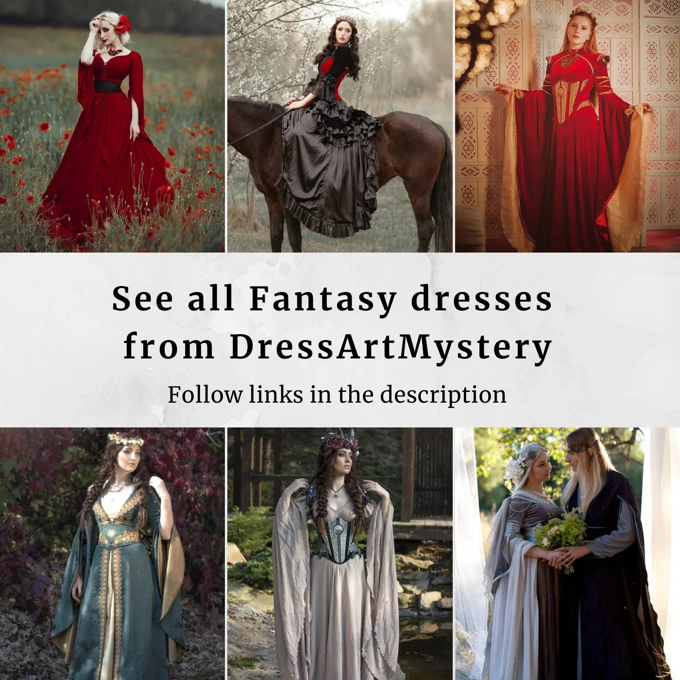 Gothic fantasy dress with eco-leather decorations